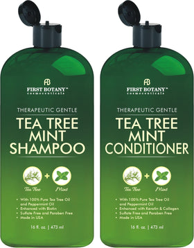 First Botany front packaging showing both bottles and botanical branding benefits refreshing scalp