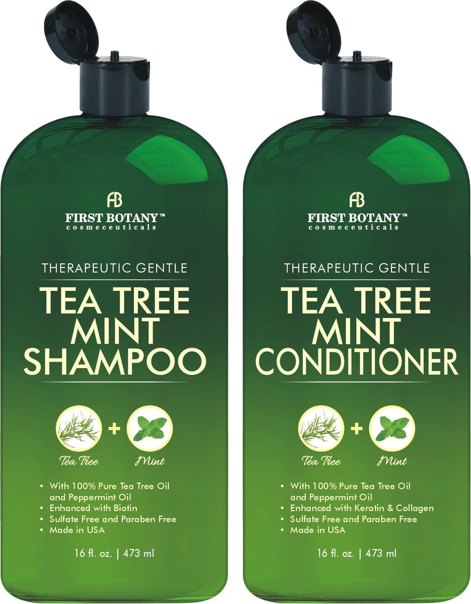 First Botany front packaging showing both bottles and botanical branding benefits refreshing scalp