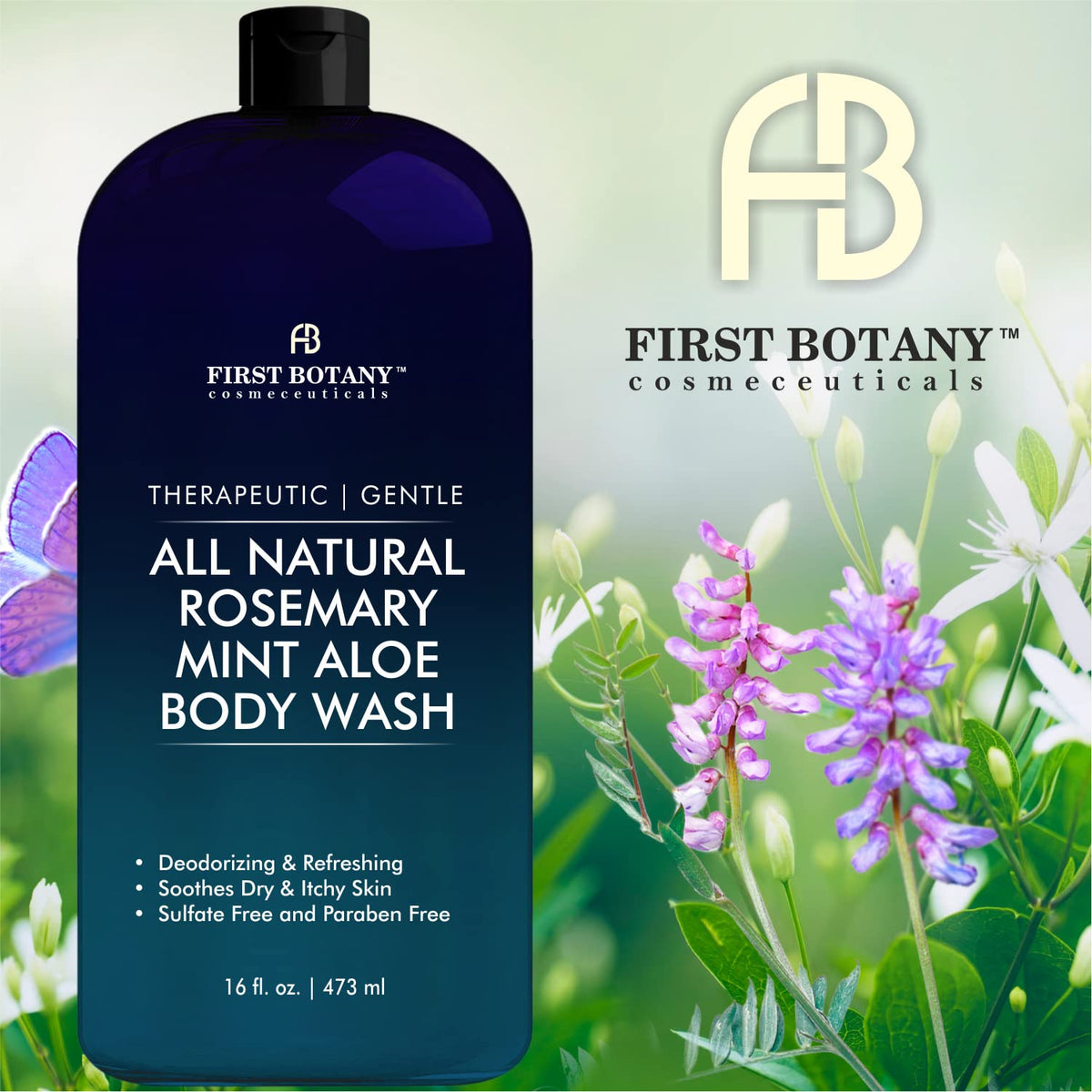 First Botany label closeup highlighting natural ingredient list and oils
