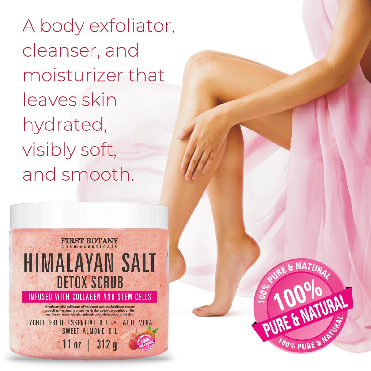 First Botany scrub on hand being applied for smoother hydrated skin