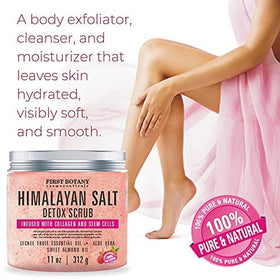 First Botany scrub being massaged on leg demonstrating smoother skin benefit