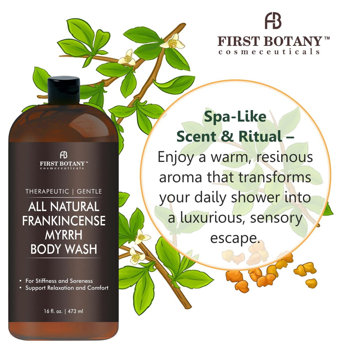 First Botany in-shower lifestyle shot demonstrating refreshing, calming cleanse