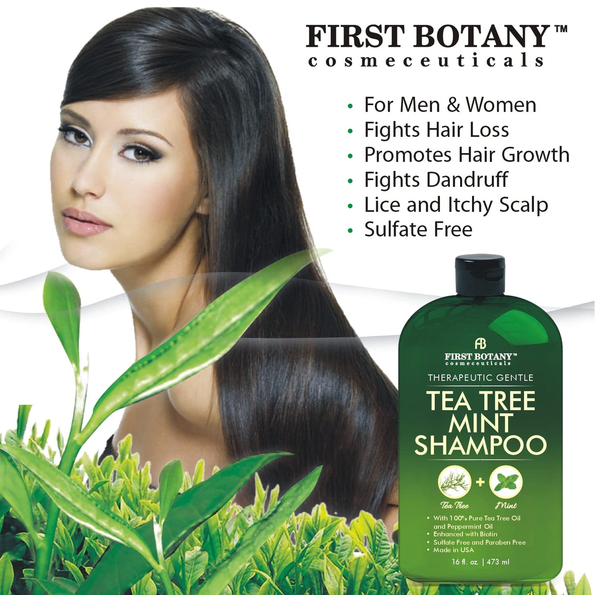 First Botany shampoo on bathroom shelf indicating daily routine convenience benefit