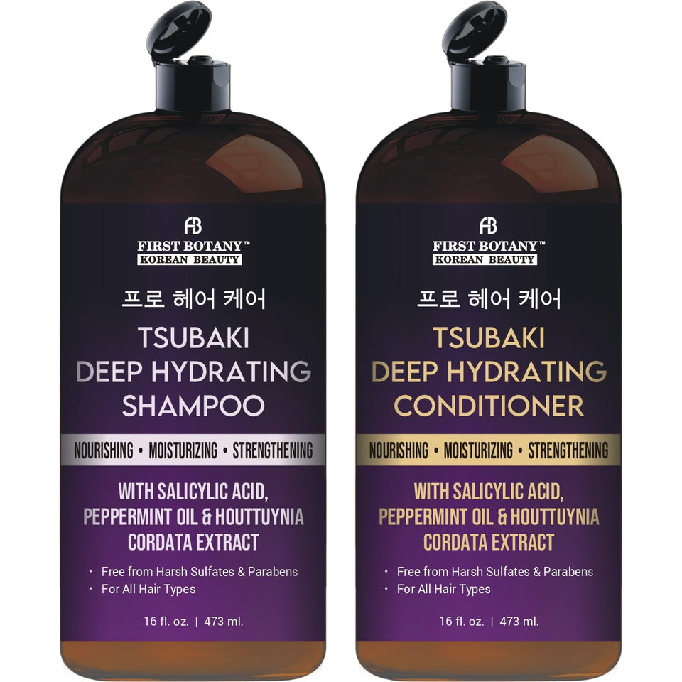 First Botany front packaging showing shampoo and conditioner for hydrated hair