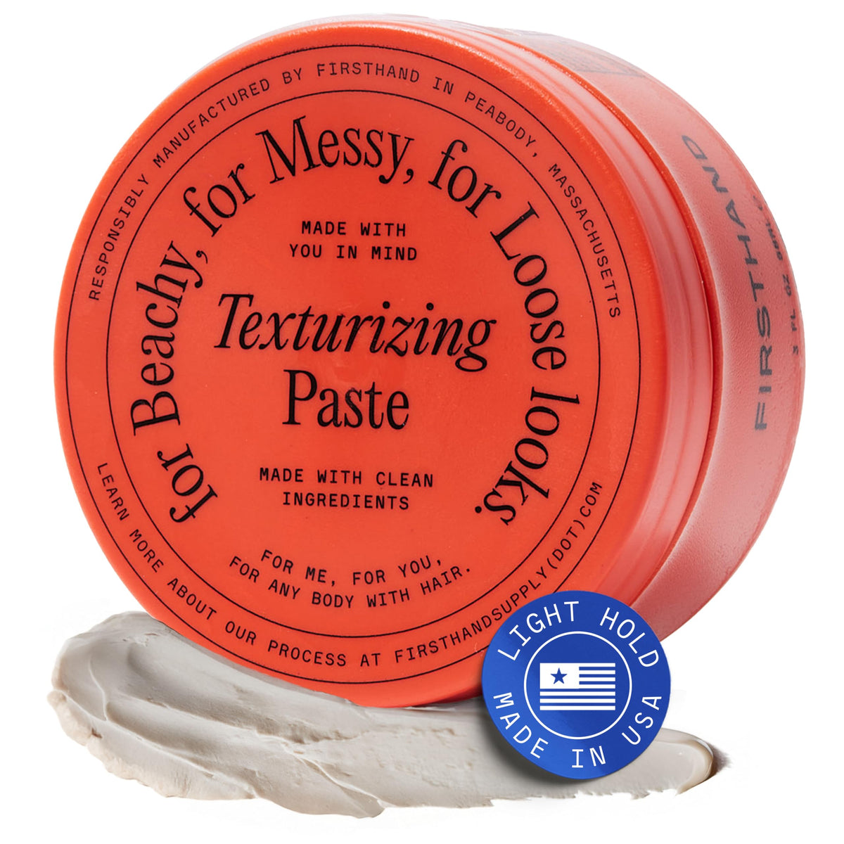 Firsthand front packaging showing jar and label with product benefits
