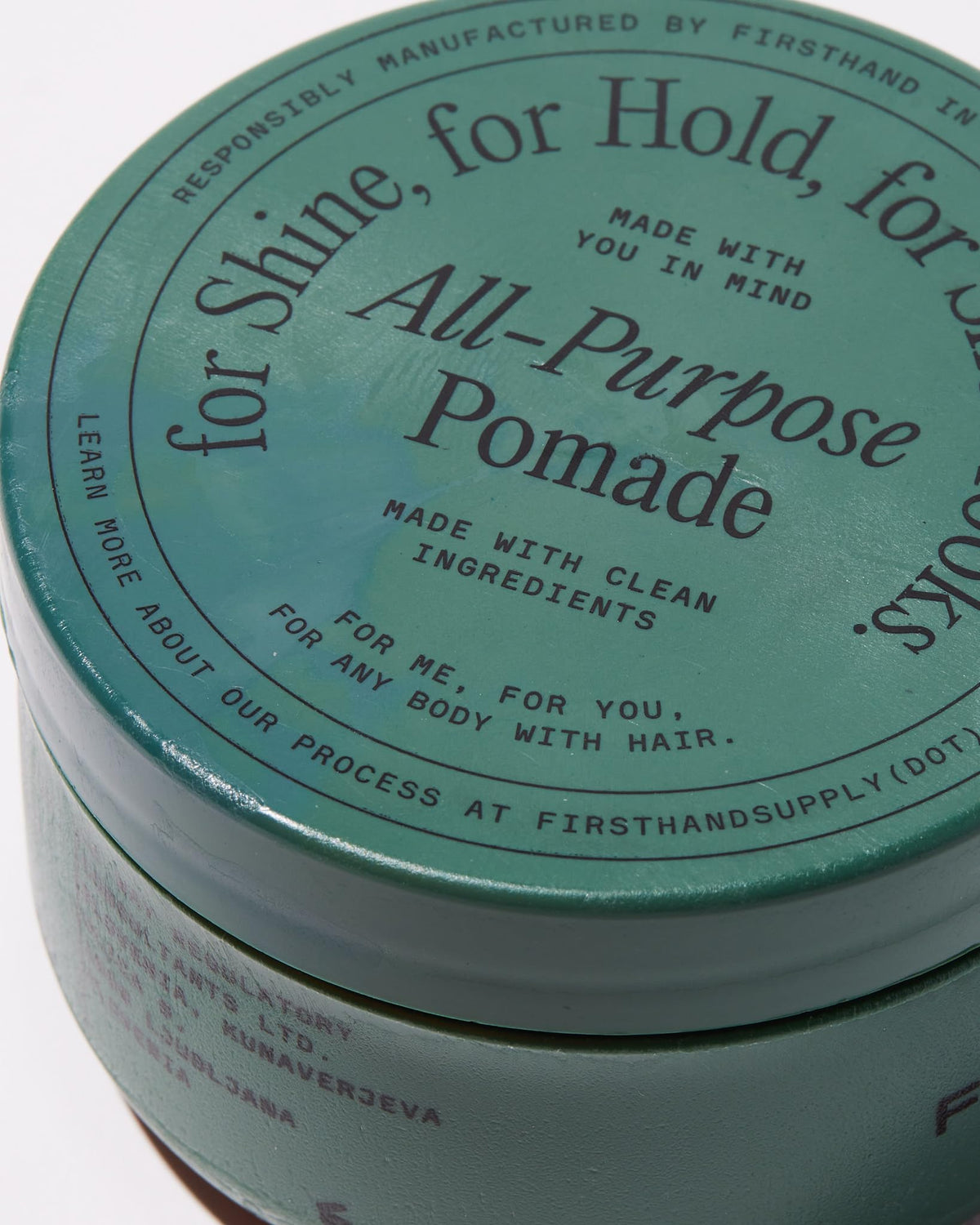 Firsthand pomade on bathroom shelf lifestyle shot conveying daily grooming routine