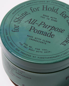 Firsthand pomade on bathroom shelf lifestyle shot conveying daily grooming routine