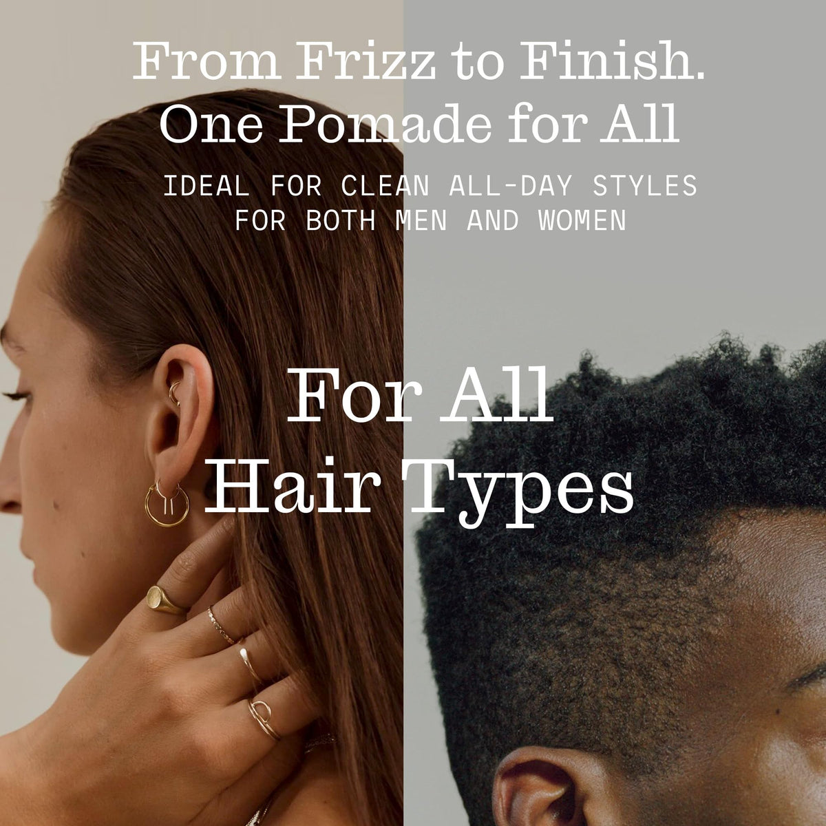 Firsthand pomade styled side profile showing natural low shine and defined shape