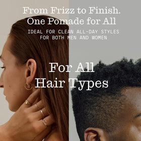Firsthand pomade styled side profile showing natural low shine and defined shape