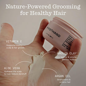 Applying Firsthand clay to damp hair for natural volume and restyle benefit