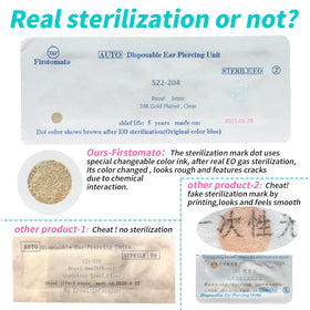 Firstomato applicator side profile showing thin 0.8mm needle housing, minimizes tissue trauma