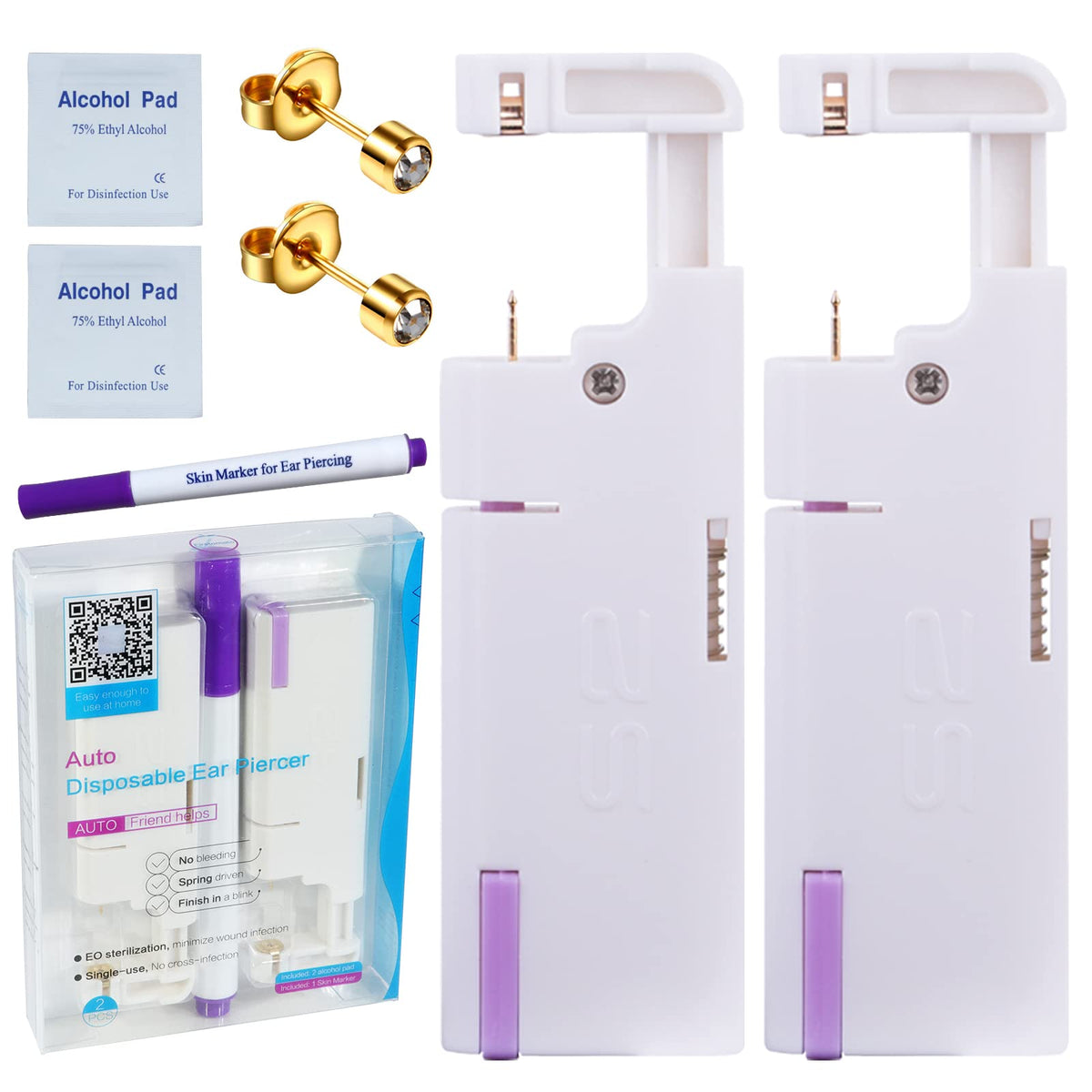 Firstomato front packaging showing two sealed piercing kits and accessories, promotes hygiene