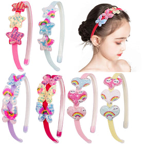 Fishdown front packaging view showing six glitter headbands, clear set overview and variety