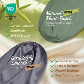 Fittia satin inner lining close-up showing smooth fabric to reduce frizz and breakage