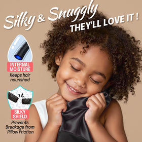 Fittia bonnet on toddler sleeping showing comfort and overnight protection