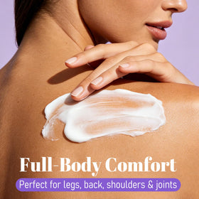 FIUMOT being applied to legs to show targeted relief and quick absorption benefit