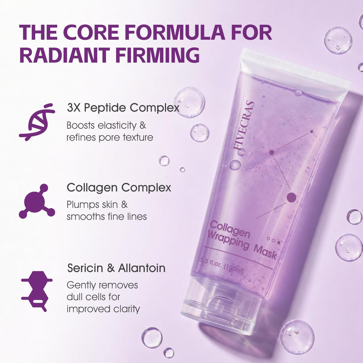 FIVECRAS silicone brush beside tube for mess-free application