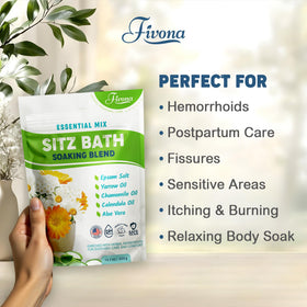 FIVONA close-up of Epsom salts and botanicals highlighting natural ingredients