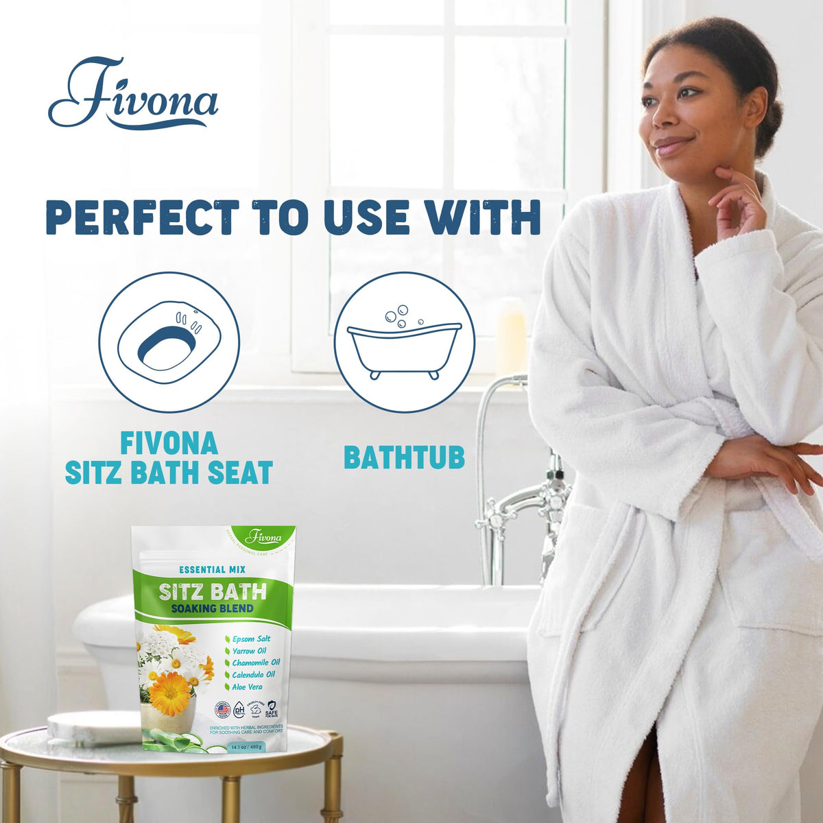 FIVONA product label visible with ingredients and directions for safe use