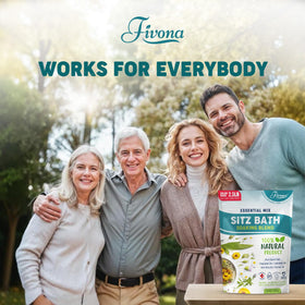 FIVONA used with a sitz bath seat showing targeted perineal soaking relief