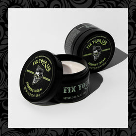 Fix Your Lid applying cream to hair with fingertip control for styling benefit