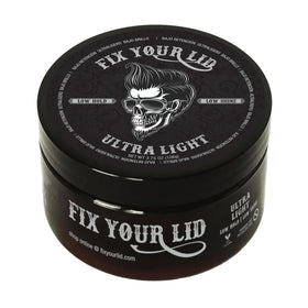 Fix Your Lid front jar view showing compact travel-friendly packaging and clear label