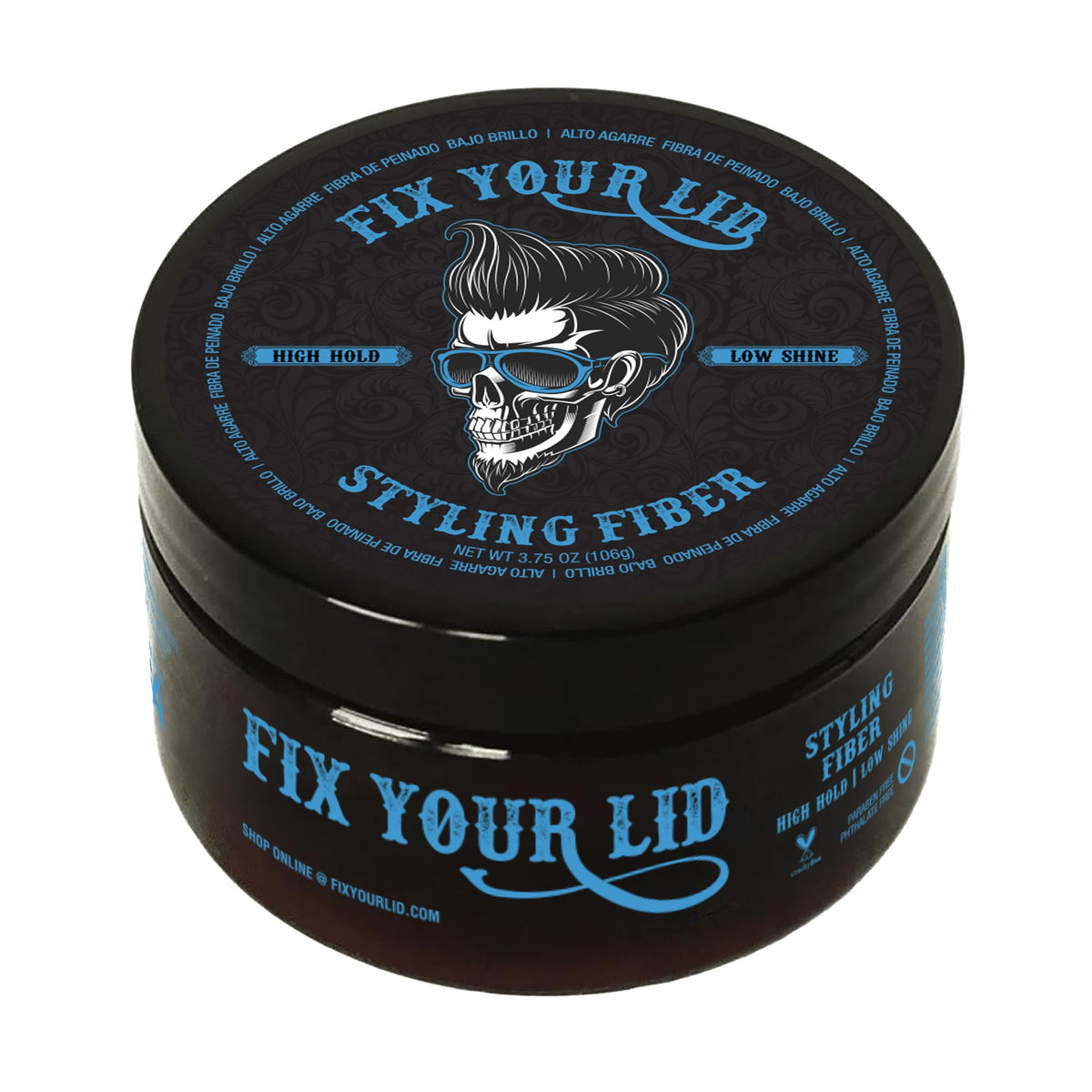 Fix Your Lid jar front view showing compact 3.5 oz packaging and clear branding