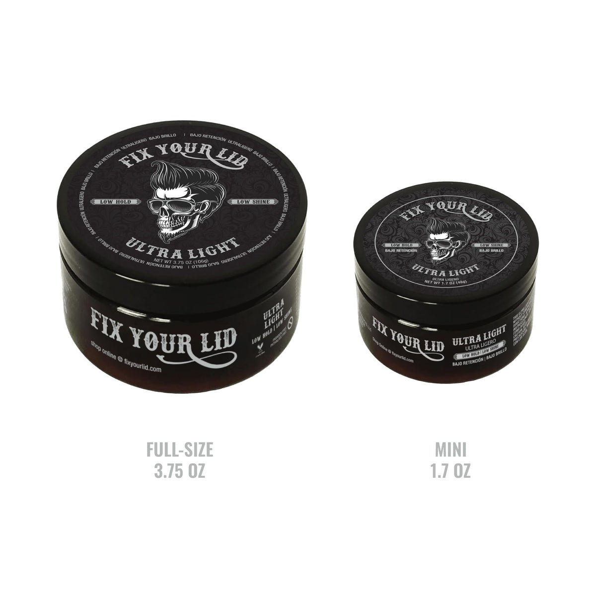 Fix Your Lid label close-up showing size and water-based formula benefits