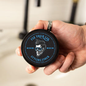 Fix Your Lid applied with fingers demonstrating how to create textured, piece-y styles
