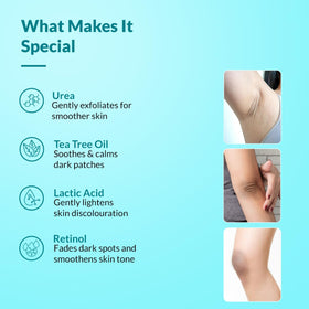 Side-by-side elbow comparison suggesting FIXDERMA helps soften and even tone