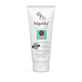 Tea tree and almond imagery with FIXDERMA indicating soothing and moisturizing benefits