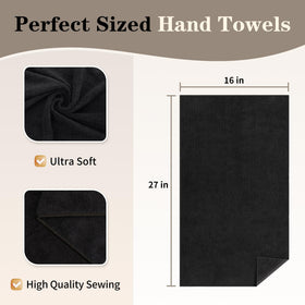 FIXSMITH neatly folded stack of black towels demonstrating bulk supply benefit