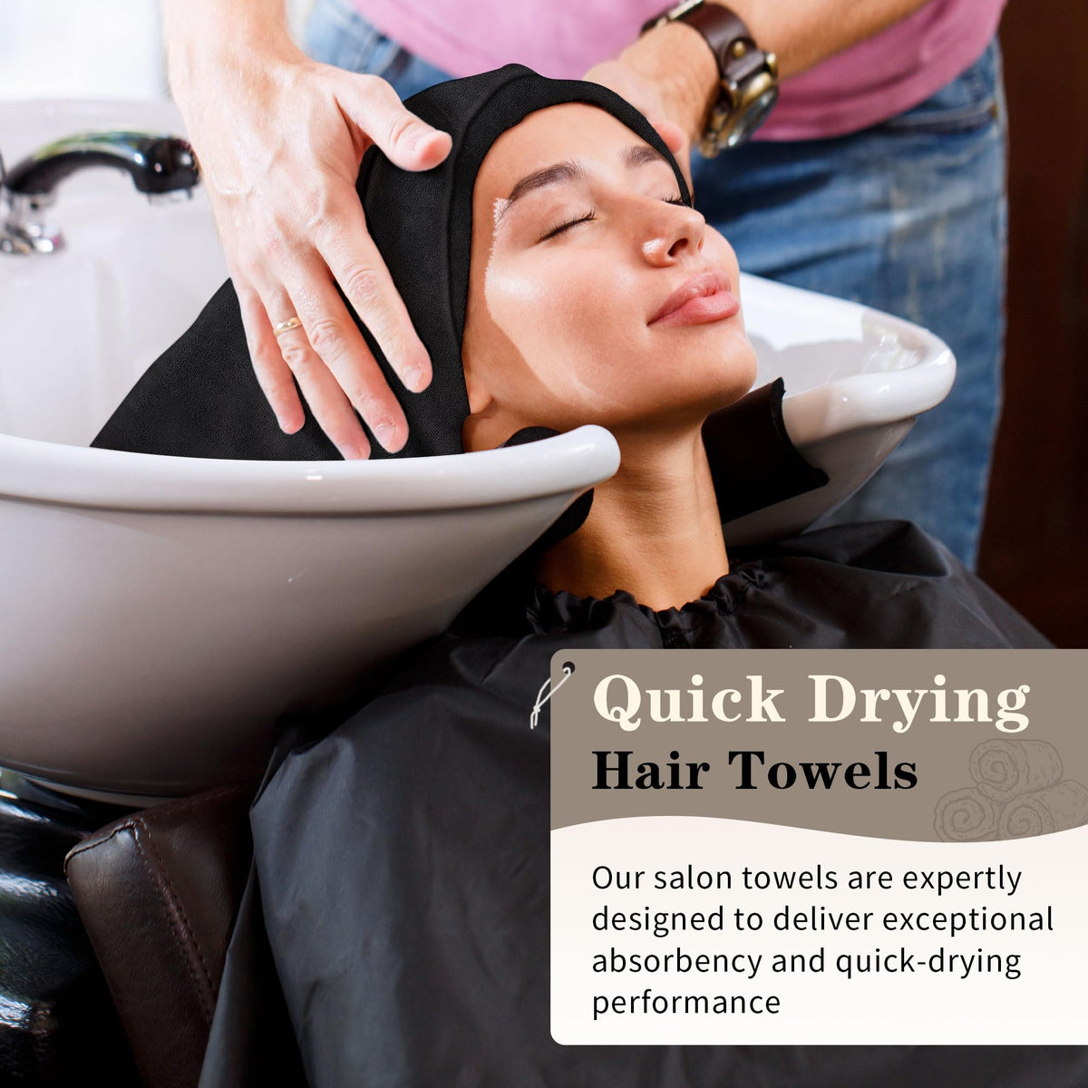 FIXSMITH towel draped on client in salon illustrating comfort and protection