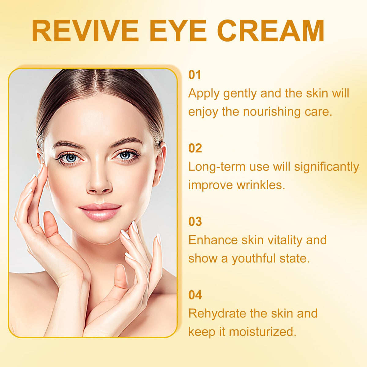 FIYADWZH product in use tapping cream around eye for smoothing