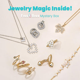 Fizz & Rizz jewelry revealed on towel highlighting immediate keepsake enjoyment