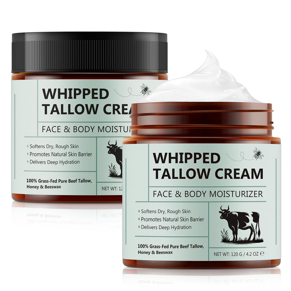FlameBeauty jar front view showing premium whipped tallow moisturizer benefit hydration