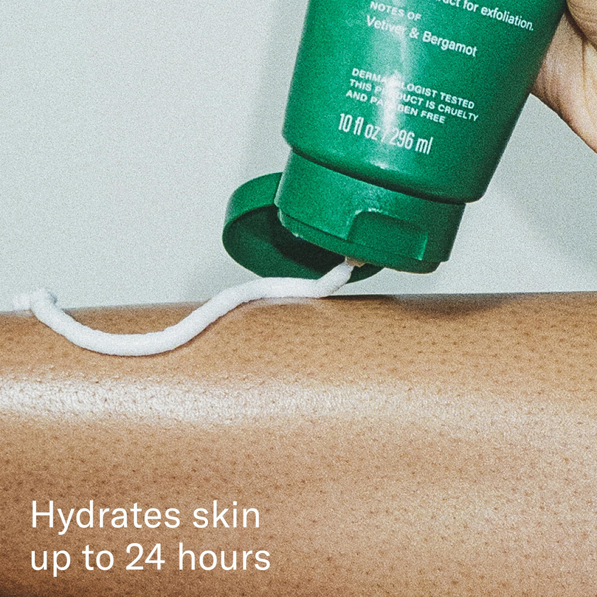 flamingo application on arm demonstrating quick absorption and softness