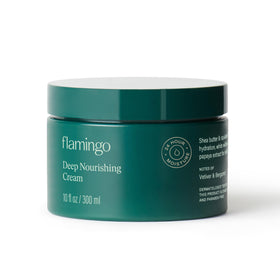 Flamingo deep nourishing cream front jar showing packaging and hydration benefit