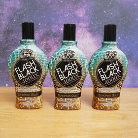 Flash Black applied before tanning bed session showing smooth application benefit