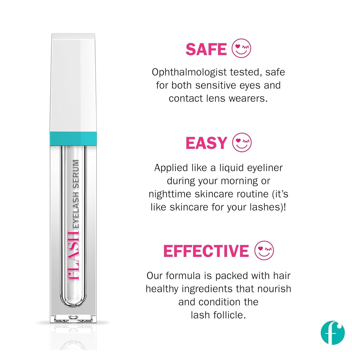 FLASHSERUM serum texture on finger, lightweight consistency for gentle use benefit