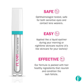 FLASHSERUM serum texture on finger, lightweight consistency for gentle use benefit