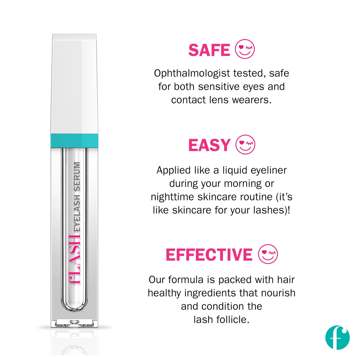 FLASHSERUM serum texture drop illustrating lightweight formula