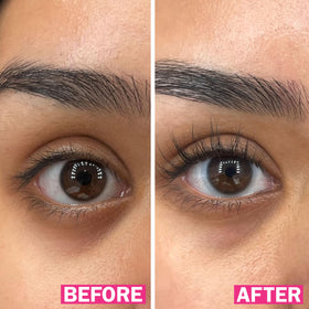 FLASHSERUM applied along upper lash line demonstrating safe use