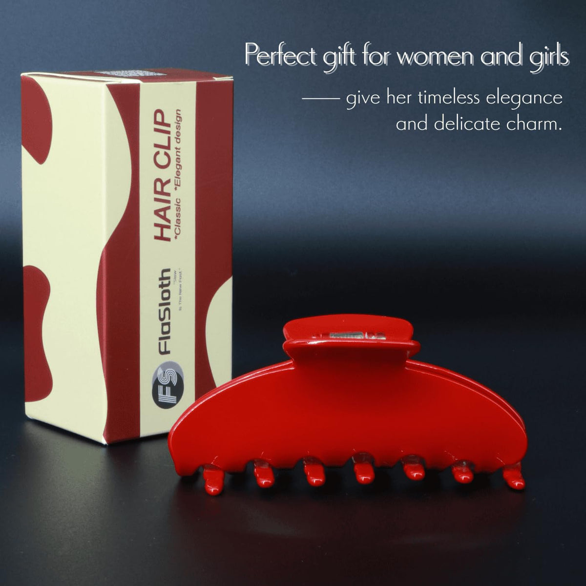 FlaSloth cherry red inside satin-lined gift box ready to gift