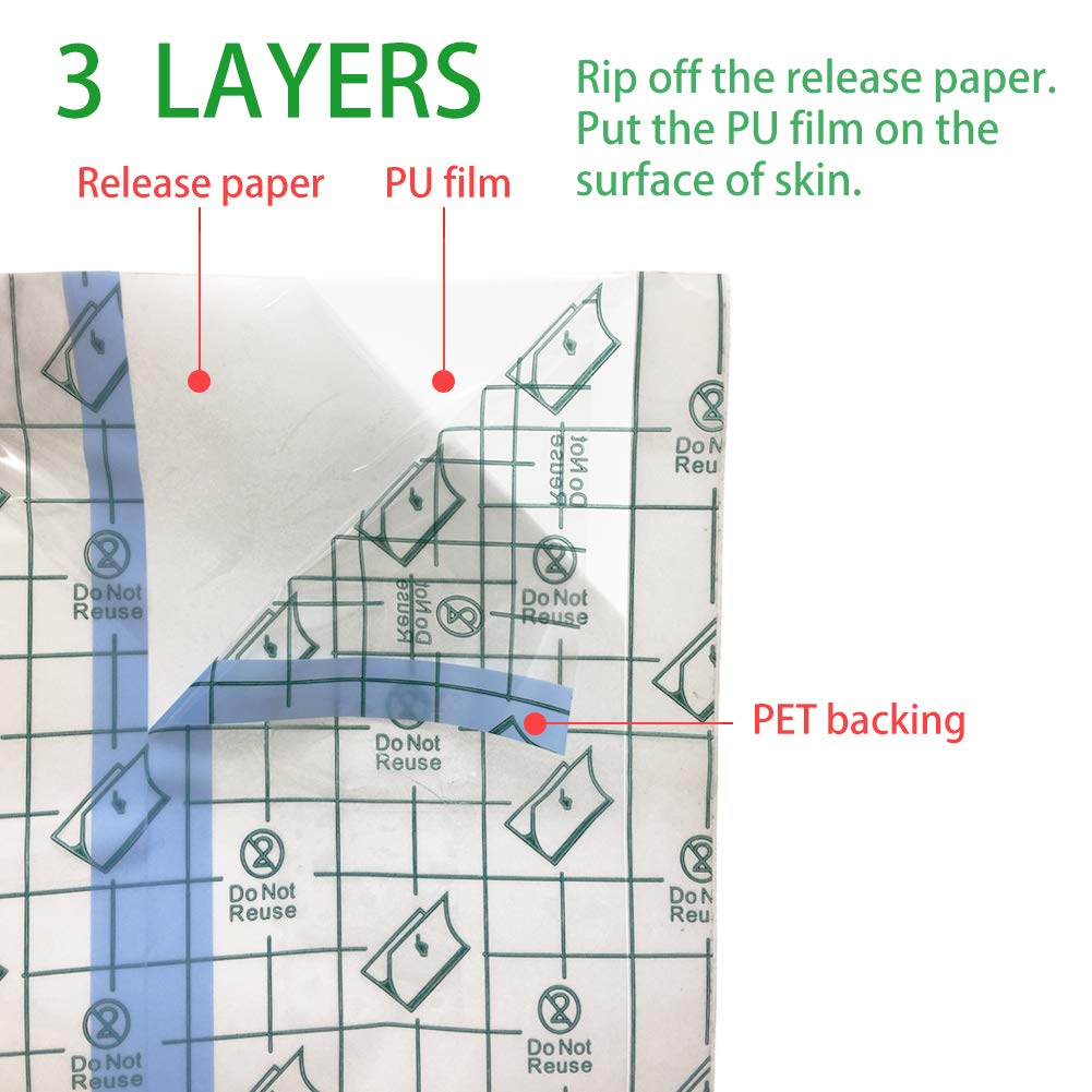 Flatoedu transparent film over tattoo showing visibility and monitoring benefit