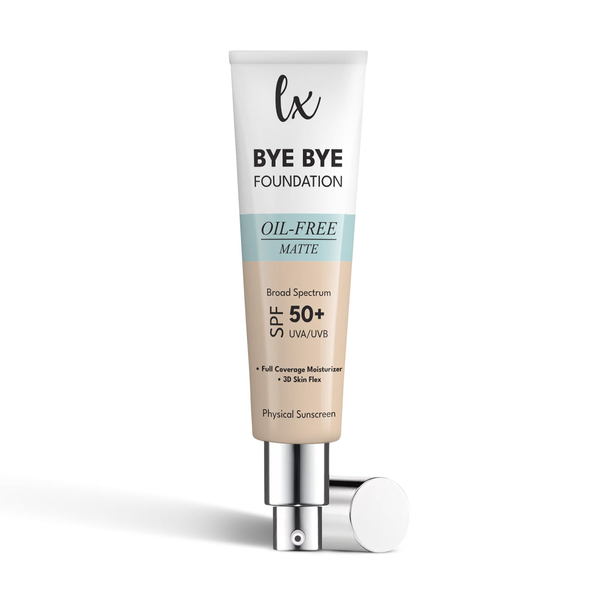 Flawless Radiance bottle front packaging showing shade Medium and SPF 50 benefit