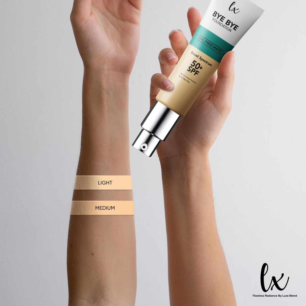 Flawless Radiance pump dispensing texture highlighting smooth spreadability and lightweight hydration