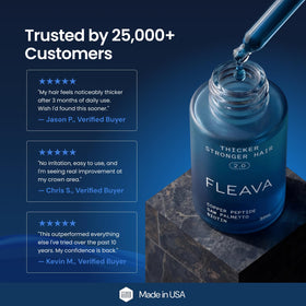Fleava lifestyle shot with confident hair, supports healthier-looking hair appearance