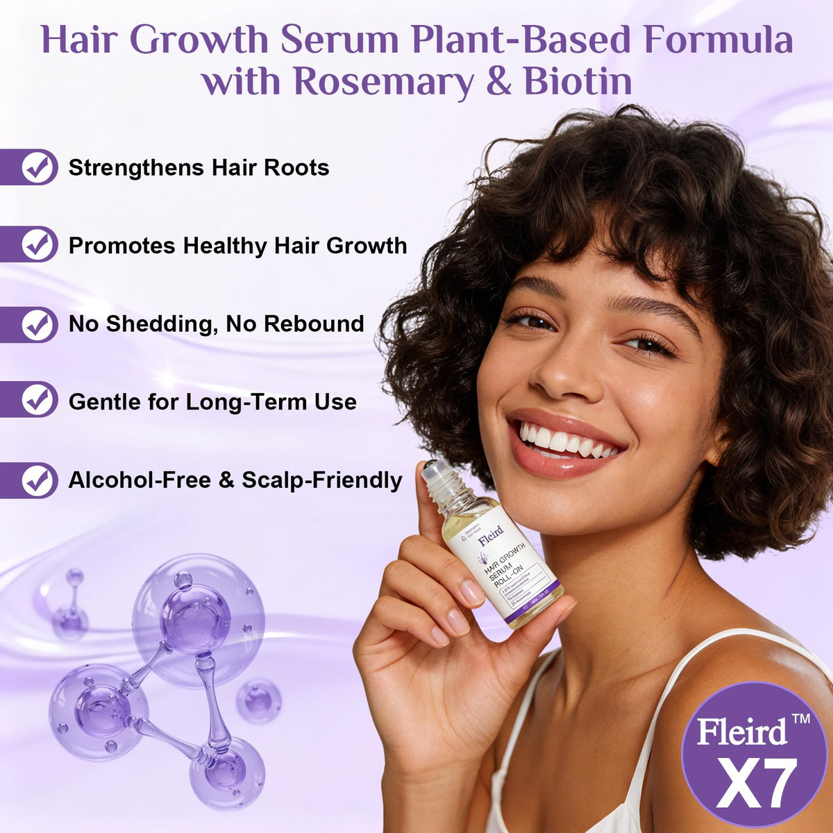 Fleird serum texture droplet highlighting lightweight absorption benefit
