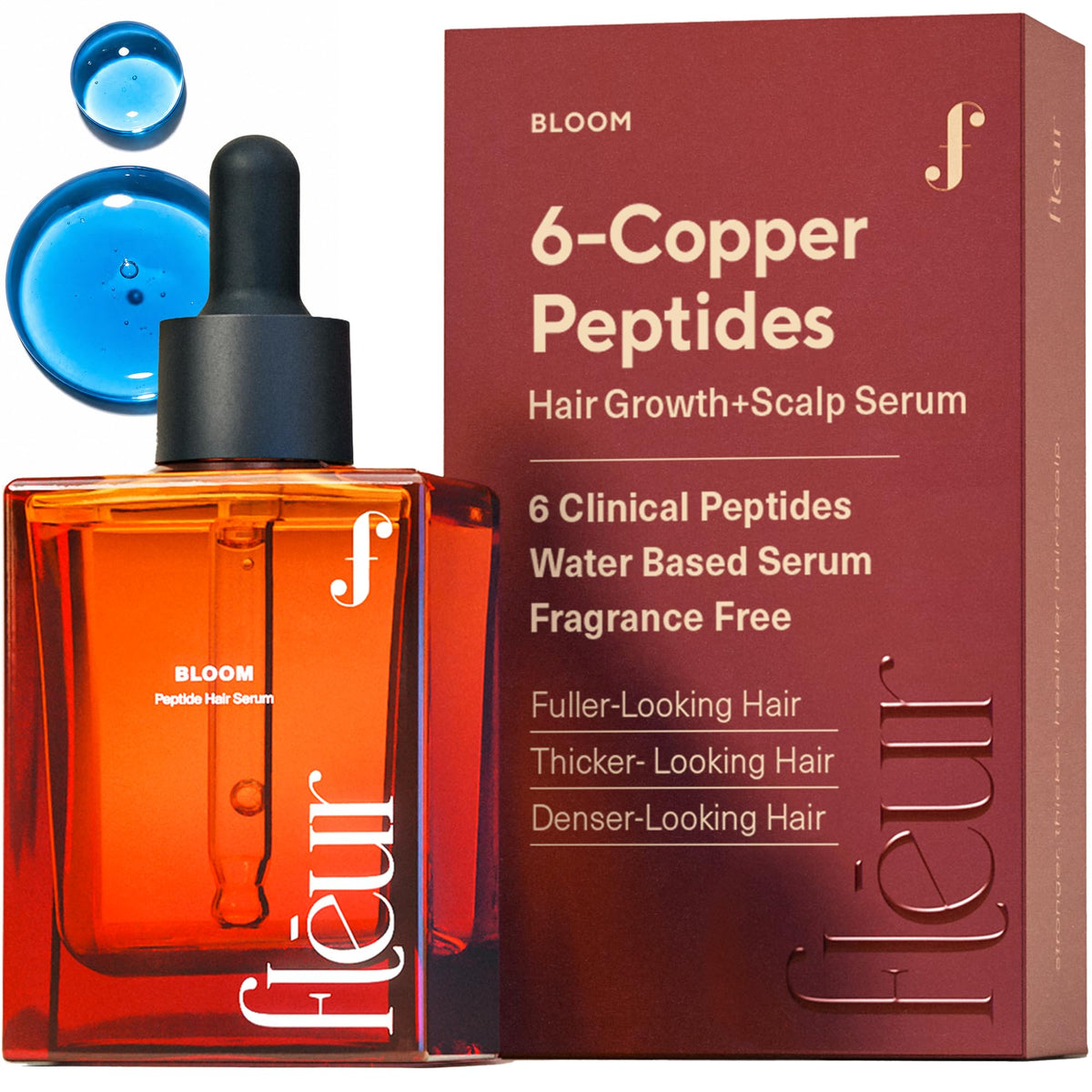 Fléur Bloom front packaging showing bottle and box, brand clarity and benefit